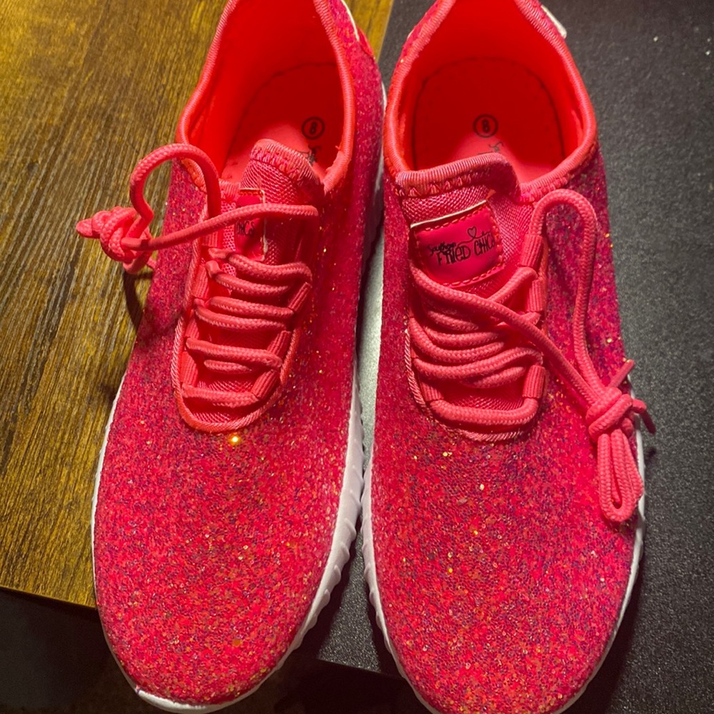 Brand new southern fried chics PINK sparkly sneakers